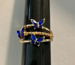 Sweet Gold Tone Butterfly Ring, Size 8 - Picture 1 of 5