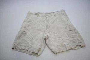 Cubavera Linen Rayon Hawaiian Cargo Shorts Relaxed Beige Flat Mens Size 38 - Picture 1 of 5