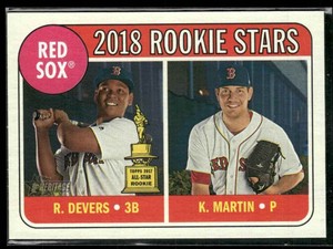 Kyle Martin/Rafael Devers 2018 Topps Heritage RC B #189 Boston Red Sox