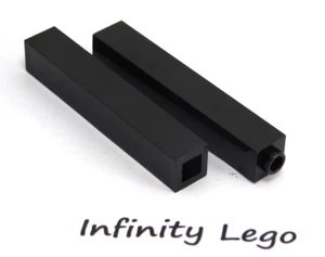 8 LEGO Black Brick 1 x 1 x 5 Block Wall Post Opened Stud (2453) 8 Pieces - Picture 1 of 2