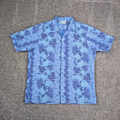 Camisa Hawaiana Estampado Reverso Para Hombres L Azul Tortuga Marina Océano Batik Jade Modas Foto 1 de 4