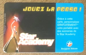 STAR ACADEMY GSM BOUYGUES TELECOM CARTE SONNERIES PREPAYÉE TELECARTE PHONE CARD - Picture 1 of 2