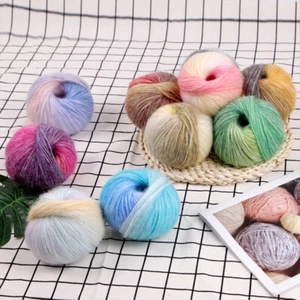 50g Gradient Mohair Cashmere Wool Yarn DIY Knitting Crochet Shawl Scarf Thread - Picture 1 of 31