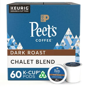 Peet's Coffee, Dark Roast K-Cup Pods for Keurig Brewers - Chalet Blend 60 Count - Picture 1 of 11