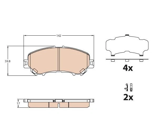 Bremsbelagsatz, Scheibenbremse TRW GDB3631 für Nissan Rogue — 第 1/1 张图片