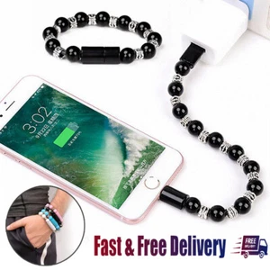Creative Multi-Color Buddha Bead Bracelet Data Line For Apple Android Type-C Hot - Zdjęcie 1 z 17