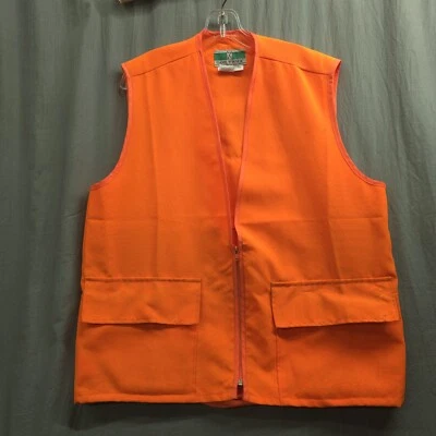 Vintage Game Winner Orange Hunting Vest Pockets Mens Size Medium  - Image 1 of 4