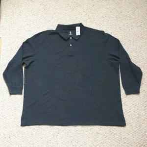 Camisa Polo HB DXL Harbor Bay Para Hombres 5XL Grande Alta Azul 100% Algodón Manga Larga Nueva - Imagen 1 de 7