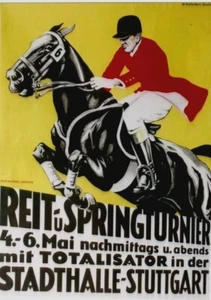 Póster Original Vintage CONCURSO DE SALTO DE CABALLO STUTTGART c.1940 - Imagen 1 de 1