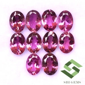 Natural Pink Tourmaline Oval Cut 7x5 mm Lot 10 Pcs 7.00 CTS Calibrated Gemstones - Picture 1 of 5