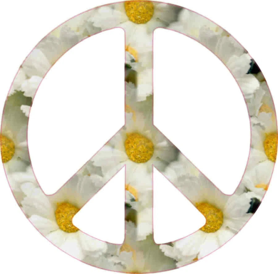 3X3 sunflower Peace Sign Bumper Sticker Vinyl Car Decal Cup Symbol Stickers - Image 1 of 1