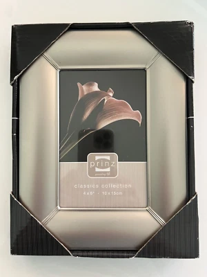 Prinz 4x6" Photo Frame NEW Madison Satin Matte Silver Pewter SN 1754-465 - Image 1 of 4