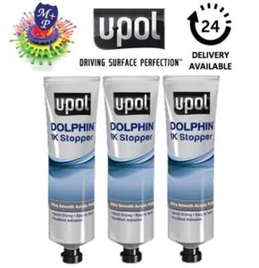 UPol Dolphin Car Body Filler 200g 1K Stopper Repair x 3 No Hardener Needed U-pol - Picture 1 of 5