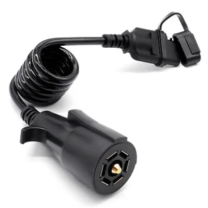 Adaptador conector conector de cableado en espiral de 7 vías pin plano negro redondo a 4 vías - Imagen 1 de 6