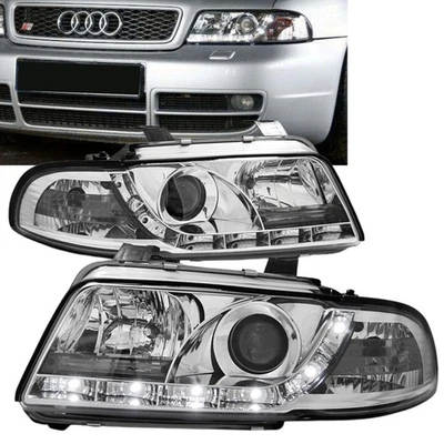 Led Scheinwerfer Set in chrom für Audi A4 B5 11/1994-12.1998 - Bild 1 von 4