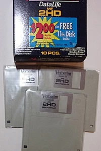 3 PC Verbatim DataLife High Density 3.5" Microdisks MF2-HD Disk - Picture 1 of 1