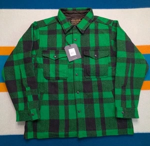 NWT C.C. Filson Mackinaw Wool Jac Shirt Jacket Buffalo Plaid Hunting Green Large - Picture 1 of 9