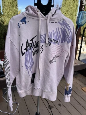 Винтажная цифровая сканирующая толстовка с капюшоном городская толстовка с графическим принтом хлопок размер M - Изображение 1 из 4