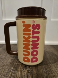VINTAGE DUNKIN' DONUTS WHIRLEY THERMO COFFEE TRAVEL MUG CUP WITH LID - Picture 1 of 9