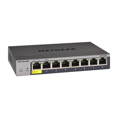 NETGEAR 8-Port Gigabit Ethernet Smart Switch (GS108T) - Managed, with 1 x PD por - Image 1 of 4