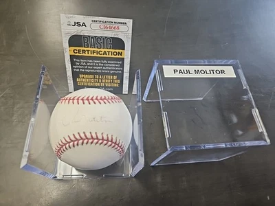 Paul Molitor SIGNED Rawlings Baseball ROML JSA COA Auto White MLB Ball  - Image 1 of 4
