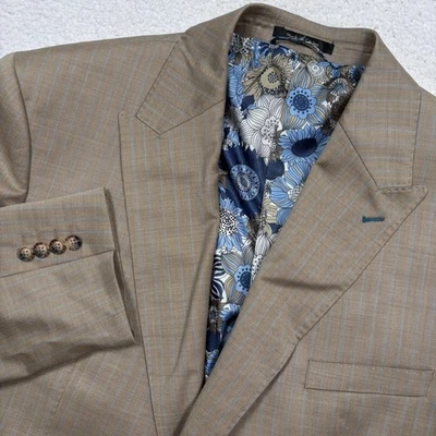 Blazer Abrigo Deportivo Tayion Montee Holland Lana Azul Tostado Rayas PICO 2 Botones 48 L Foto 1 de 4