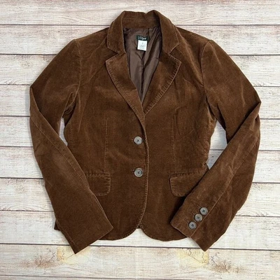 Blazer J.Crew Pana Mujer 4 Marrón Algodón Terciopelo Chaqueta A Medida Escolar Foto 1 de 4