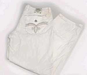 Pantalones de mezclilla para hombre Rock Revivals blancos 38x30 bordados  - Imagen 1 de 17