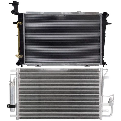 Aluminum Radiator & Condenser Cooling Kit For 2005-2009 Hyundai Tucson 2.7L V6 - Image 1 of 4