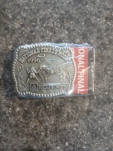 Hesston 1996 National Finals Rodeo Commemorative Series Youth Belt Buckle - Picture 1 of 2