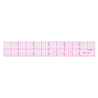 Westcott 8Ths 6-Inch Beveled Transparent Ruler (B-50), Clear - Image 1 of 4