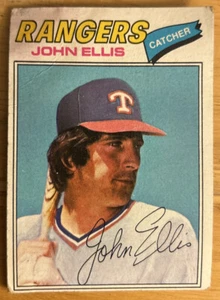 1977 Topps John Ellis Baseball Card #36 Rangers Low-Grade Stained Creased O/C - Picture 1 of 2