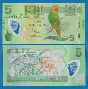 FIJI 5 Dollars P 115 "ZZA" Replacement note, ND (2013) UNC POLYMER - Picture 1 of 1