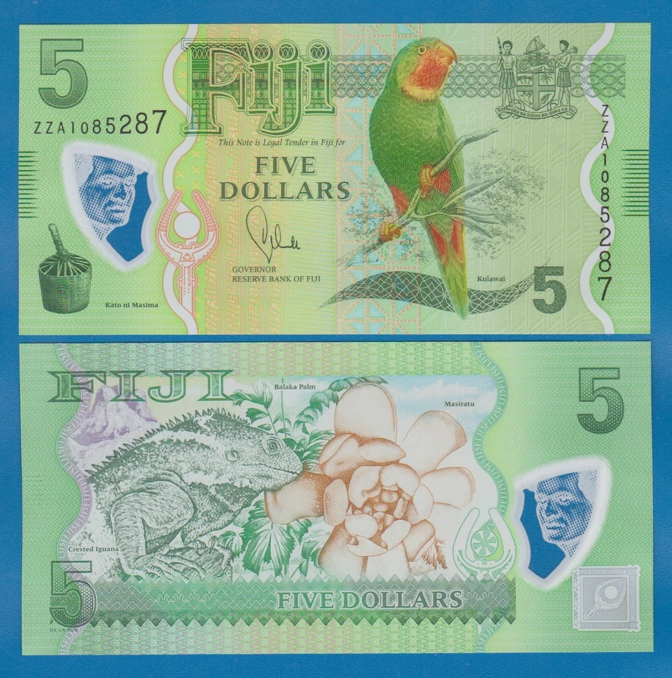 FIJI 5 Dollars P 115 "ZZA" Replacement note, ND (2013) UNC POLYMER - Image 1 of 1
