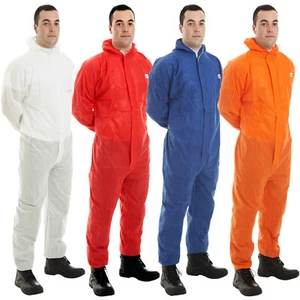 Disposable Coverall Suit Hood Paint Hygiene Farming Asbestos Grade Chemical Work - Picture 1 of 5