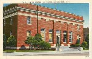 U.S. Post Office, Waynesville North Carolina Postkarte  - Bild 1 von 2