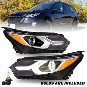 For Chevy Equinox 2018-2020 Halogen Projector Headlights w/ LED DRL w/Bulbs - Picture 1 of 8