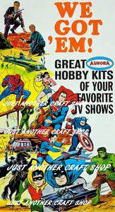 Aurora Models 1969 Batman America Hulk Uncle Superman Spiderman Poster Advert - Picture 1 of 1