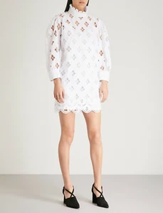 NWT Sandro Houle Embroidered White Eyelet Dress size 38 - $500 SEE DESCRIPTION - Picture 1 of 6