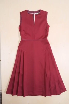 Fendi 42 IT 6 US Red Pleated Dress AUTHENTIC Polyester Silk lined ITALY Flawless - Image 1 of 4
