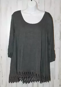 Nuevo con etiquetas Top tejido asimétrico Maurices para mujer talla XL ~ hermoso dobladillo de encaje (6481 - Imagen 1 de 6