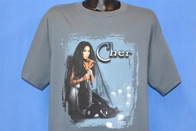Camiseta vintage anos 90 CHER DO YOU ACREDITE CONCERT TOUR 1999 AMÉRICA DO NORTE GRANDE G - Imagem 1 de 4