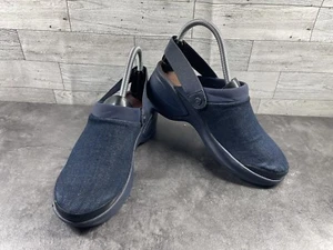 Sandalias Bzees Kitty Mula Mujer 7 M Azul Denim Cuña Punta Cerrada Cordón Comodidad - Imagen 1 de 18