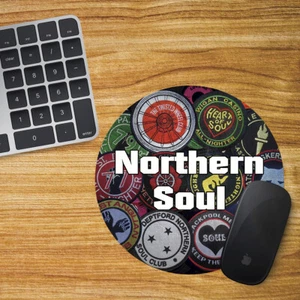 Northern Soul Round Mouse Mat Pad Computer PC Laptop Twisted Wheel Wigan Casino - Picture 1 of 1