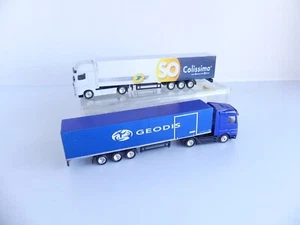 1:87 / 2 CAMIONS + REMORQUES PERSONNALISEES GEODIS / COLISSIMO - Picture 1 of 4