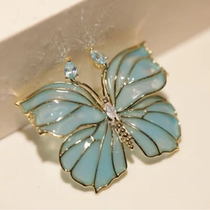 Original Design: New Enamel Blue Butterfly Brooch Popular Chest Flower - Picture 1 of 7