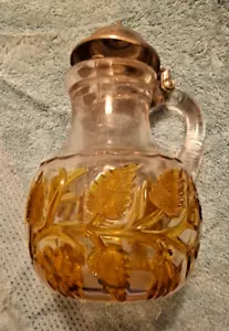 Amber/clear Glass Syrup Dispenser Victorian 1890 - Picture 1 of 4