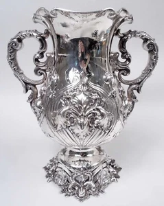 Jarrón antiguo de plata esterlina estadounidense Shiebler Wine Cooler 2118 Art Nouveau - Imagen 1 de 9