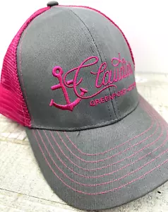 Claudio's Bar Greenport NY Druckknopflasche Truckermütze Erwachsene PINK Netz - Bild 1 von 4