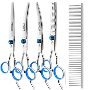 Sangelar 6 Zoll Silber Haustier Scheren Set - 4 Scheren + Kamm, Heimgebrauch - Bild 1 von 11